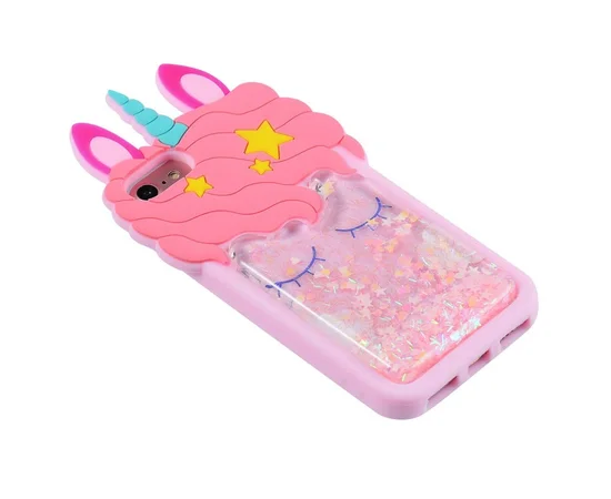 Силиконовый чехол Unicorn 3D для Apple iPhone 6 / 6s / 7 / 8 / SE (2020) (4.7") Розовый