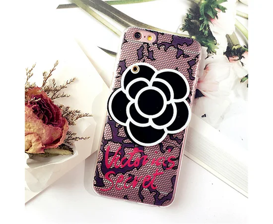 TPU чехол с зеркалом "Beauty flower" для Apple iPhone 7 / 8 (4.7") Черный