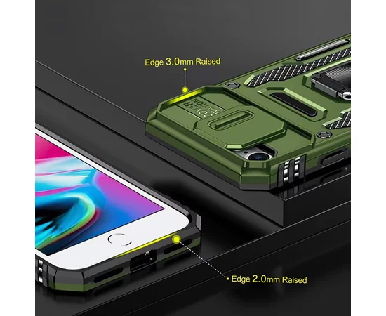 Ударопрочный чехол Camshield Army Ring для Apple iPhone 7 / 8 / SE (2020) (4.7") Оливковый / Army Green