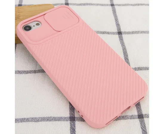 Чехол Camshield Square TPU со шторкой для камеры для Apple iPhone 7 / 8 / SE (2020) (4.7") Rose Gold