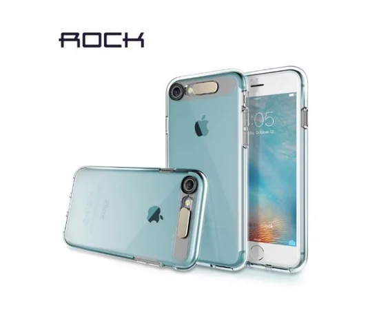 Светящийся TPU чехол ROCK Tube Series для Apple iPhone 7 / 8 (4.7") Синий / Transparent Blue