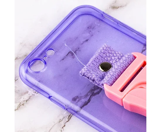 Чехол Handfree с цветным ремешком для Apple iPhone 7 / 8 / SE (2020) (4.7") Фиолетовый