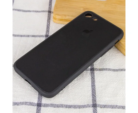 TPU+Glass чехол GLOSSY Logo Full camera для Apple iPhone 7 / 8 / SE (2020) (4.7") Черный