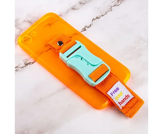 Чехол Handfree с цветным ремешком для Apple iPhone 7 / 8 / SE (2020) (4.7") Оранжевый