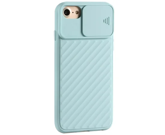 Чехол Camshield TPU со шторкой защищающей камеру для Apple iPhone 6 / 7 / 8 (4.7") Бирюзовый