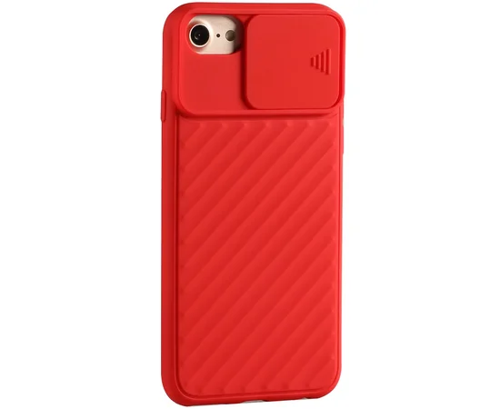 Чехол Camshield TPU со шторкой защищающей камеру для Apple iPhone 6 / 7 / 8 (4.7") Красный