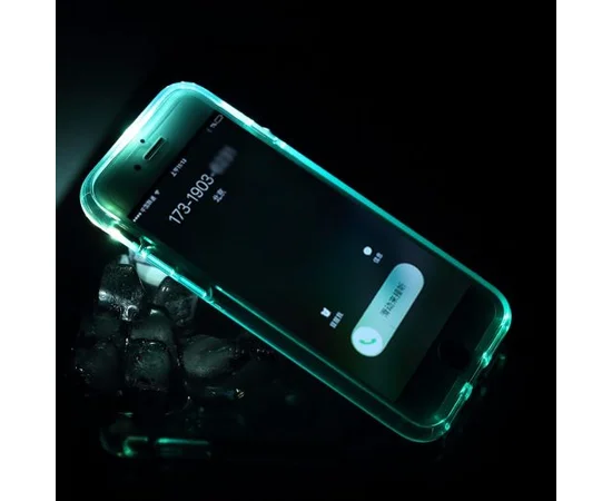 Светящийся TPU чехол ROCK Tube Series для Apple iPhone 7 / 8 (4.7") Синий / Transparent Blue