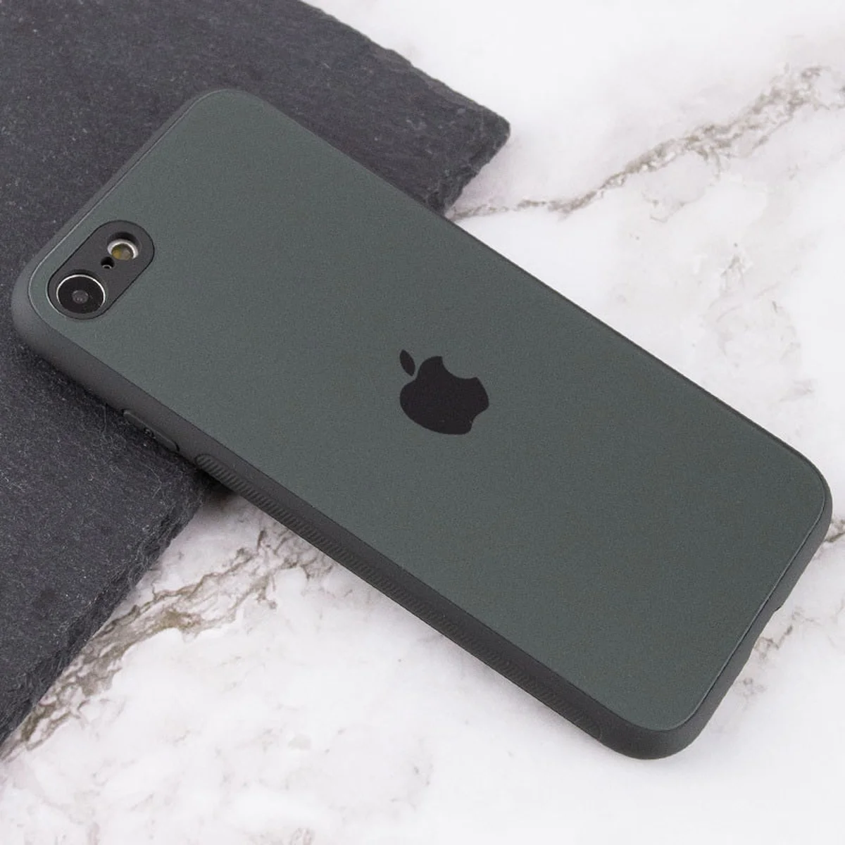 TPU+Glass чехол Matte Candy Full camera для Apple iPhone 7 / 8 / SE (2020) (4.7") Зеленый