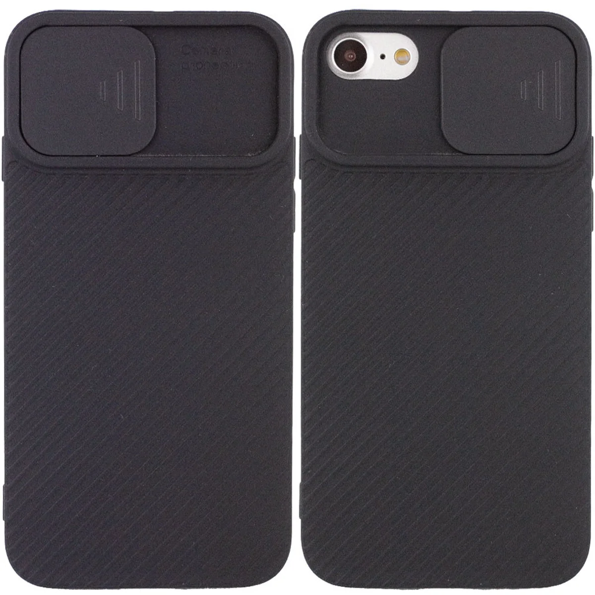 Чехол Camshield Square TPU со шторкой для камеры для Apple iPhone 7 / 8 / SE (2020) (4.7") Черный