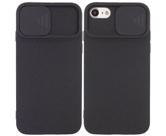 Чехол Camshield Square TPU со шторкой для камеры для Apple iPhone 7 / 8 / SE (2020) (4.7") Черный