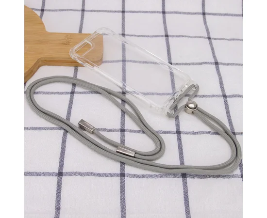 Чехол TPU Crossbody Transparent для Apple iPhone 7 / 8 / SE (2020)(4.7") Серый