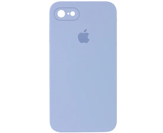 Чехол Silicone Case Square Full Camera Protective (AA) для Apple iPhone 7 / 8 / SE (2020) (4.7") Голубой / Mist blue