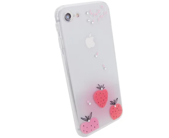 TPU чехол Luxury Diamond full protective для Apple iPhone 7 / 8 (4.7") Красный / Клубника