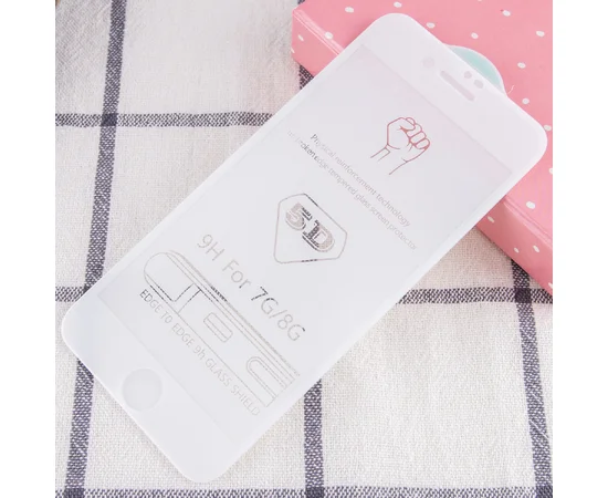 Захисне скло 5D Hard (full glue) для Apple iPhone 7/8 (4.7 ") Білий