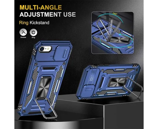 Ударопрочный чехол Camshield Army Ring для Apple iPhone 7 / 8 / SE (2020) (4.7") Синий / Navy