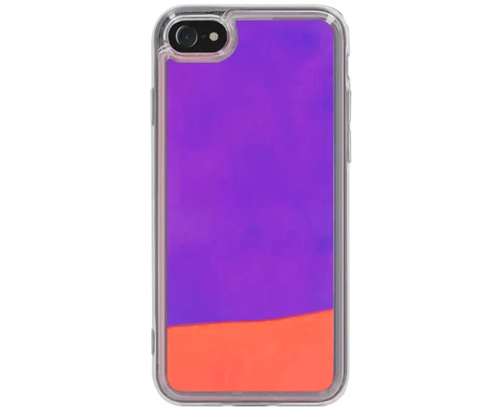 Неоновый чехол Neon Sand glow in the dark для Apple iPhone 7 / 8 (4.7") Фиолетовый / Оранжевый