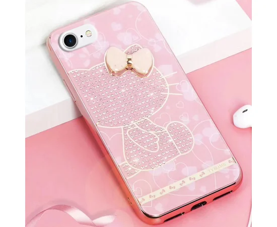 TPU+Glass чехол TYBOMB Dimond Brand для Apple iPhone 7 / 8 (4.7") Розовый/Hello Kitty