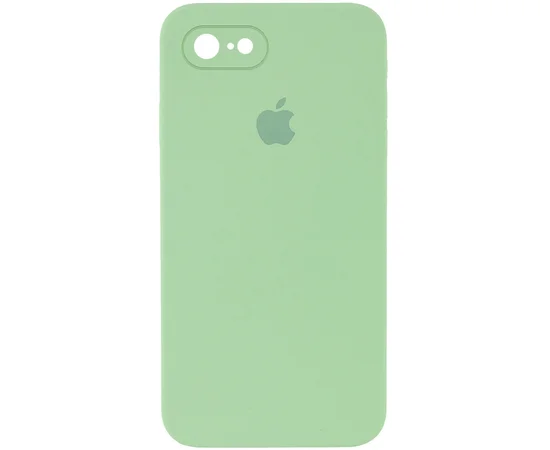 Чехол Silicone Case Square Full Camera Protective (AA) для Apple iPhone 7 / 8 / SE (2020) (4.7") Мятный / Mint