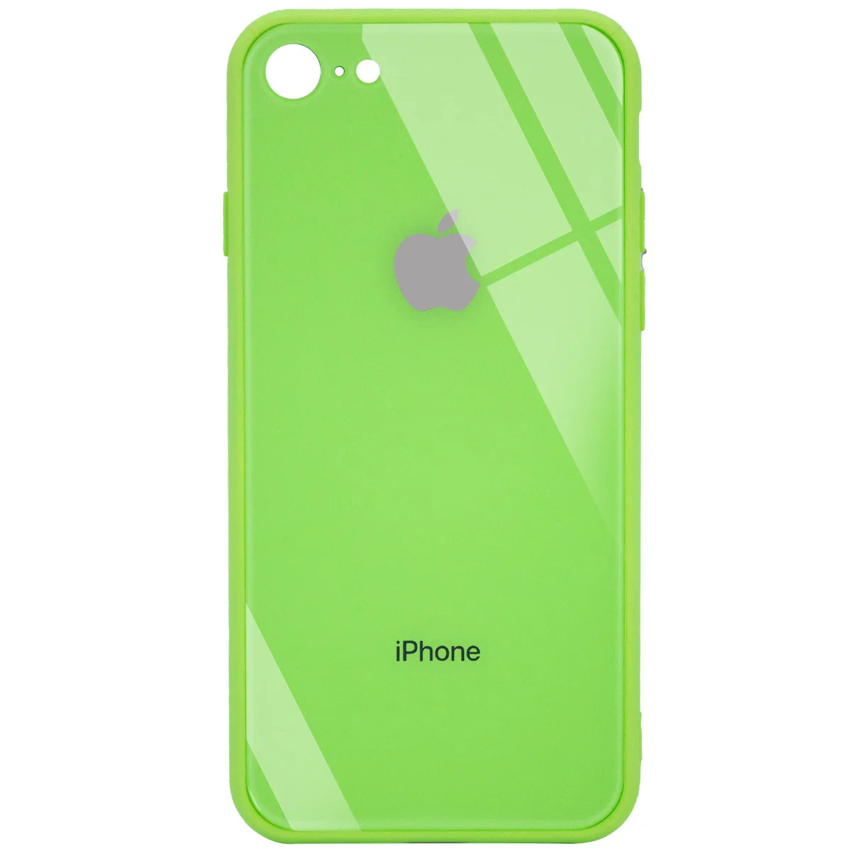TPU + Glass чохол GLOSSY Logo Full camera (opp) для Apple iPhone 7/8 / SE (2020) (4.7 ") Салатовий