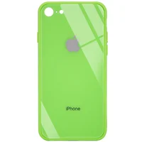 TPU + Glass чохол GLOSSY Logo Full camera (opp) для Apple iPhone 7/8 / SE (2020) (4.7 ") Салатовий