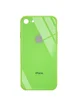 TPU+Glass чехол GLOSSY Logo Full camera (opp) для Apple iPhone 7 / 8 / SE (2020) (4.7") Салатовый