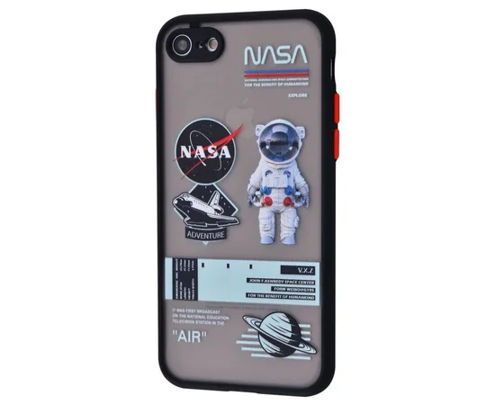 TPU+PC чехол Picture Color Buttons для Apple iPhone 7 / 8 / SE (2020) (4.7") Черный / Nasa