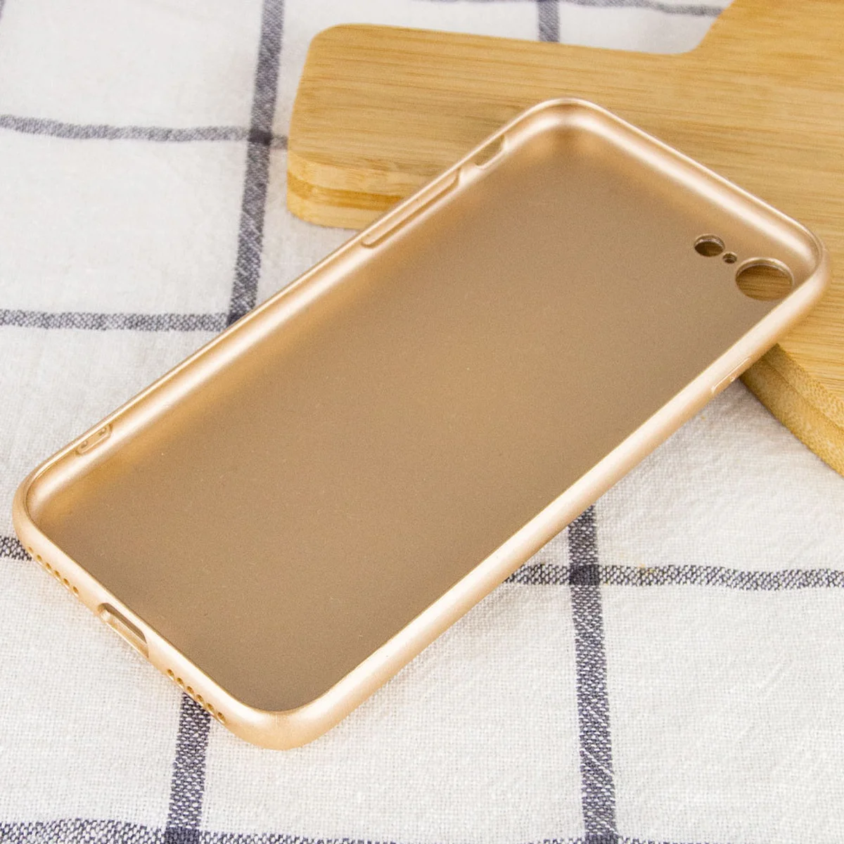 TPU+Glass чехол GLOSSY Logo Full camera для Apple iPhone 7 / 8 / SE (2020) (4.7") Золотой