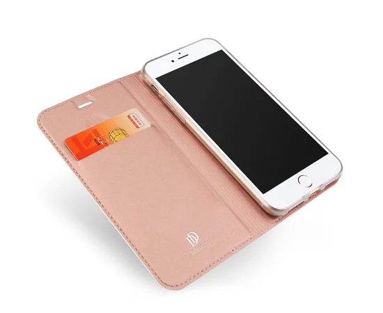 Чехол-книжка Dux Ducis с карманом для визиток для Apple iPhone 7 / 8 / SE (2020) (4.7") Rose Gold