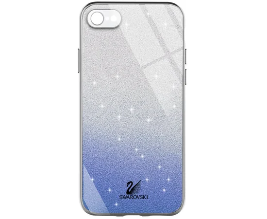TPU+Glass чехол Swarovski Full Camera для Apple iPhone 7 / 8 / SE (2020) (4.7") Синий