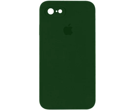 Чехол Silicone Case Square Full Camera Protective (AA) для Apple iPhone 7 / 8 / SE (2020) (4.7") Зеленый / Army green