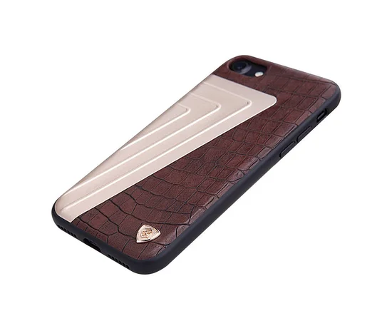 Кожаная накладка Nillkin Hybrid Series для Apple iPhone 7 / 8 (4.7") Коричневый / Золотой