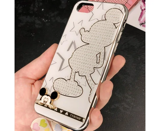 TPU+Glass чехол TYBOMB Dimond Brand для Apple iPhone 7 / 8 (4.7") Белый/Микки Маус