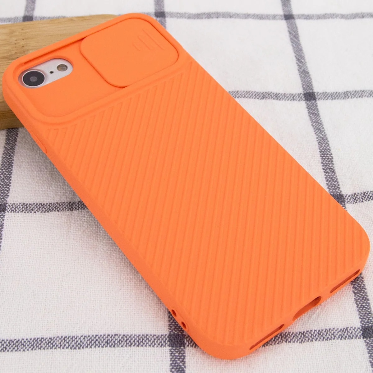 Чехол Camshield Square TPU со шторкой для камеры для Apple iPhone 7 / 8 / SE (2020) (4.7") Оранжевый