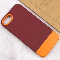 Чехол TPU+PC Bichromatic для Apple iPhone 7 / 8 / SE (2020) (4.7") Brown burgundy / Orange