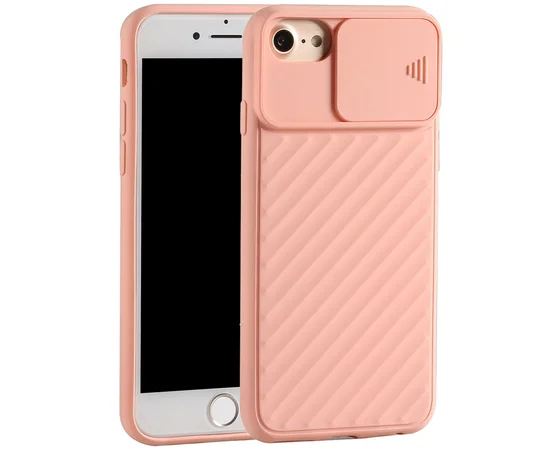Чехол Camshield TPU со шторкой защищающей камеру для Apple iPhone 6 / 7 / 8 (4.7") Розовый / Pink Sand