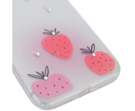 TPU чехол Luxury Diamond full protective для Apple iPhone 7 / 8 (4.7") Красный / Клубника
