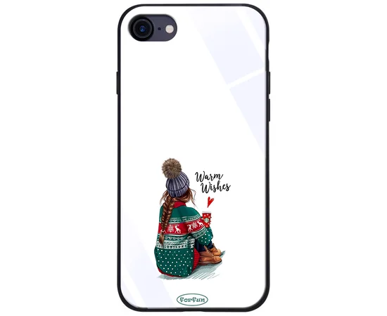 TPU+Glass чехол ForFun для Apple iPhone 7 / 8 (4.7") Warm Wishes / Белый