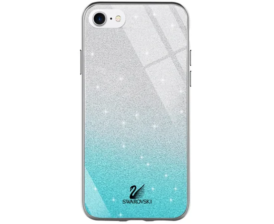 TPU+Glass чехол Swarovski для Apple iPhone 7 / 8 (4.7") Бирюзовый