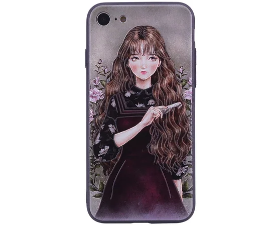 TPU+PC чехол YCT картина для Apple iPhone 7 / 8 (4.7") Девочка с расческой