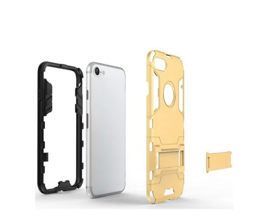 Ударопрочный чехол-подставка Transformer для Apple iPhone 7 / 8 (4.7") с мощной защитой корпуса Золотой / Champagne Gold