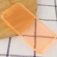 Матовый полупрозрачный TPU чехол с защитой камеры для Apple iPhone 7 / 8 / SE (2020) (4.7") Оранжевый / Orange