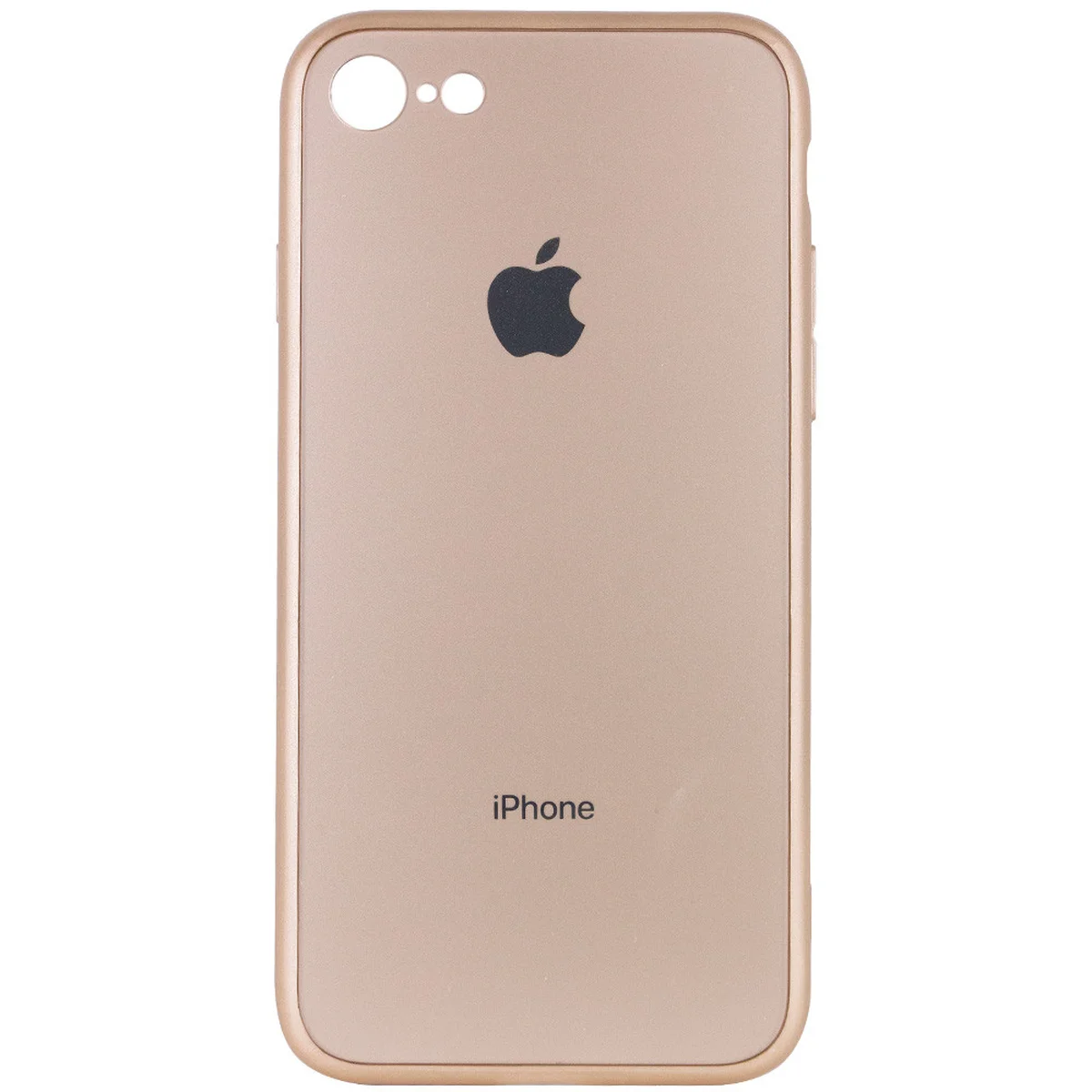 TPU+Glass чехол GLOSSY Logo Full camera для Apple iPhone 7 / 8 / SE (2020) (4.7") Золотой