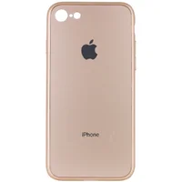 TPU+Glass чехол GLOSSY Logo Full camera для Apple iPhone 7 / 8 / SE (2020) (4.7") Золотой