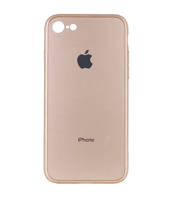 TPU+Glass чехол GLOSSY Logo Full camera для Apple iPhone 7 / 8 / SE (2020) (4.7") Золотой