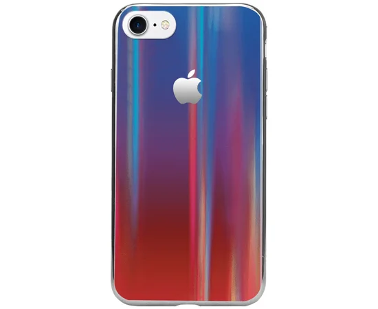 TPU+Glass чехол Gradient Aurora с лого для Apple iPhone 7 / 8 (4.7") Синий / Красный