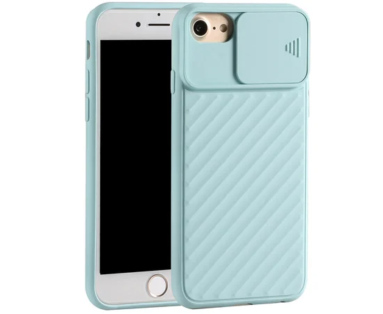 Чехол Camshield TPU со шторкой защищающей камеру для Apple iPhone 6 / 7 / 8 (4.7") Бирюзовый