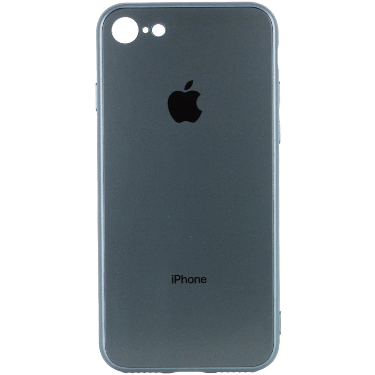TPU+Glass чехол GLOSSY Logo Full camera для Apple iPhone 7 / 8 / SE (2020) (4.7") Зеленый