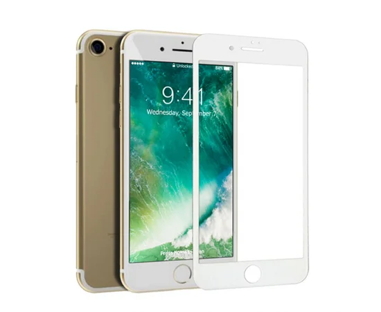 Гибкое защитное 3D стекло AMC для Apple iPhone 7 / 8 (4.7") (+пленка) Белое