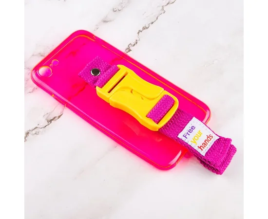 Чехол Handfree с цветным ремешком для Apple iPhone 7 / 8 / SE (2020) (4.7") Розовый