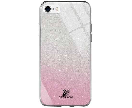 TPU+Glass чехол Swarovski для Apple iPhone 7 / 8 (4.7") Розовый